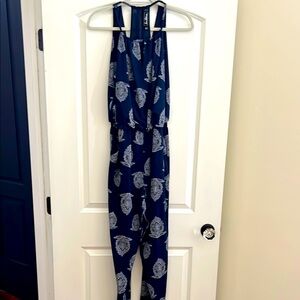 Sam Edelman navy blue paisley jumpsuit